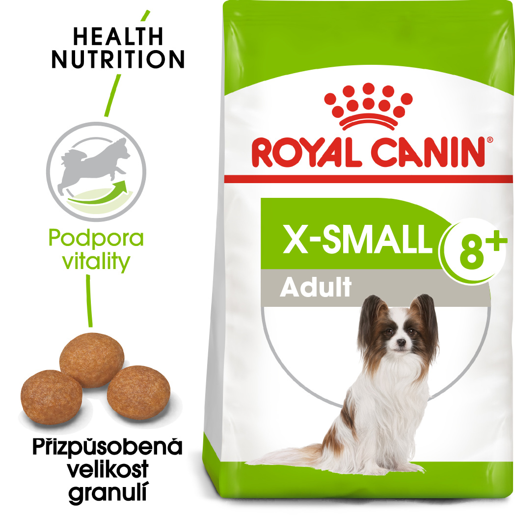 Royal Canin X-Small Adult 8+ - granule pro stárnoucí trpasličí psy - 1,5kg