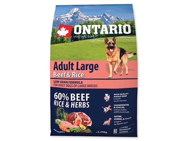 E-shop ONTARIO dog ADULT LARGE beef and rice - 12kg