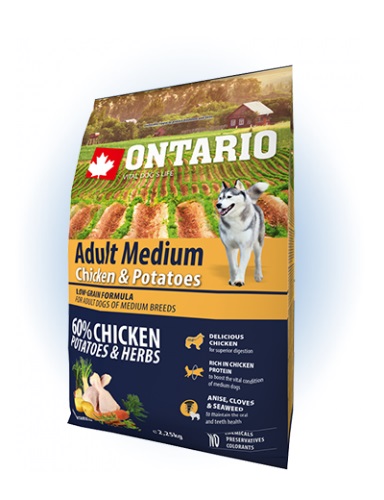 E-shop ONTARIO dog ADULT MEDIUM chicken - 12kg