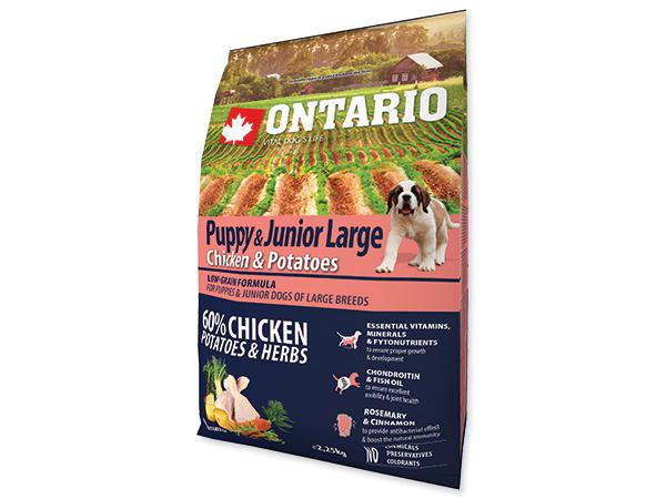 E-shop ONTARIO dog JUNIOR LARGE chicken - 2.25kg