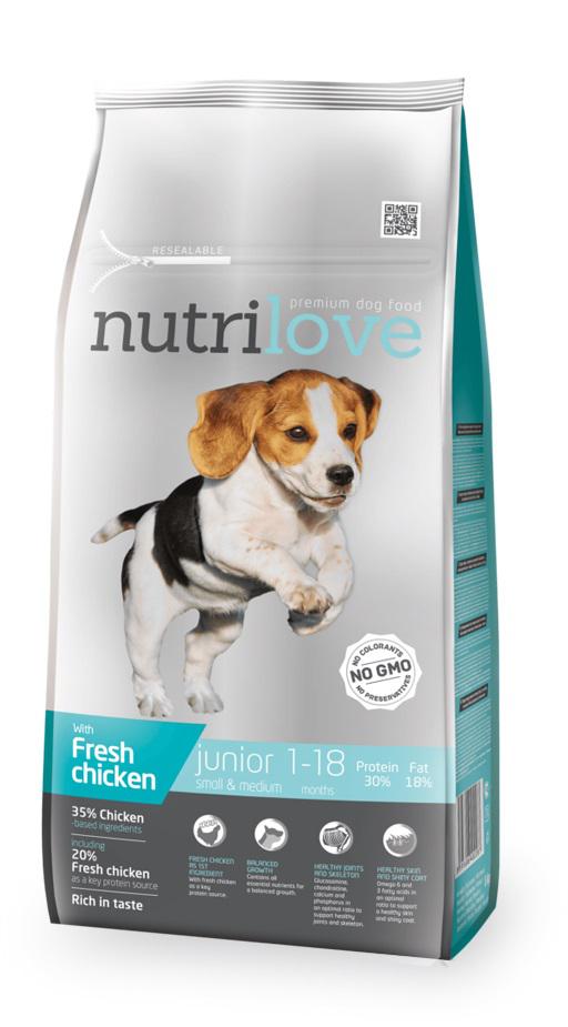 NUTRILOVE pes JUNIOR small/medium - 8kg