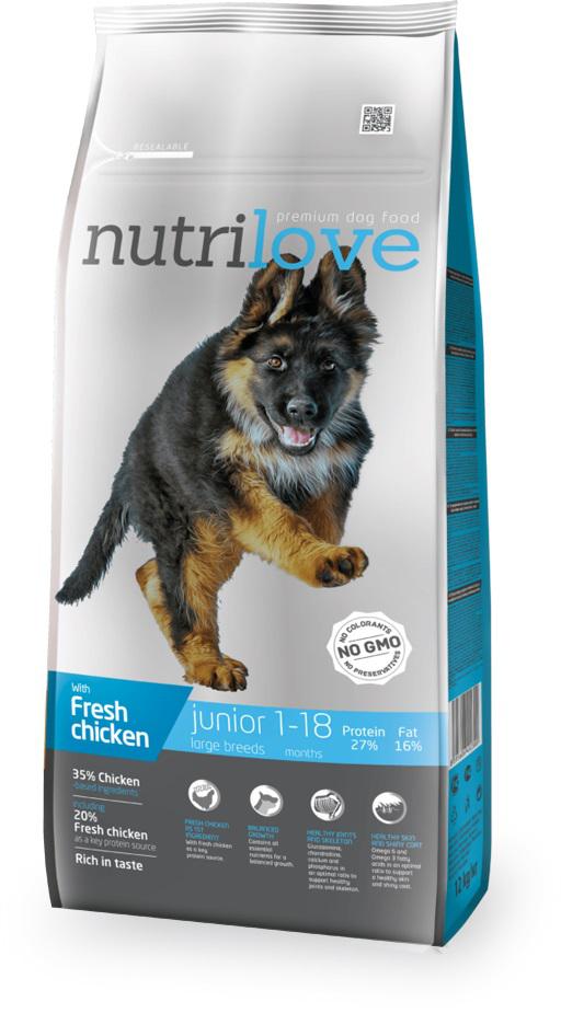NUTRILOVE pes JUNIOR large - 3kg