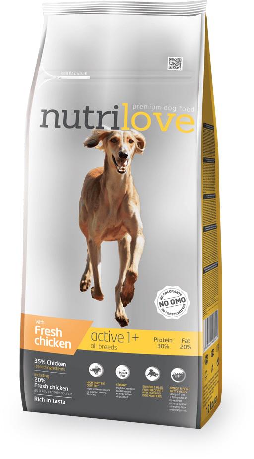 NUTRILOVE pes ACTIVE - 3kg