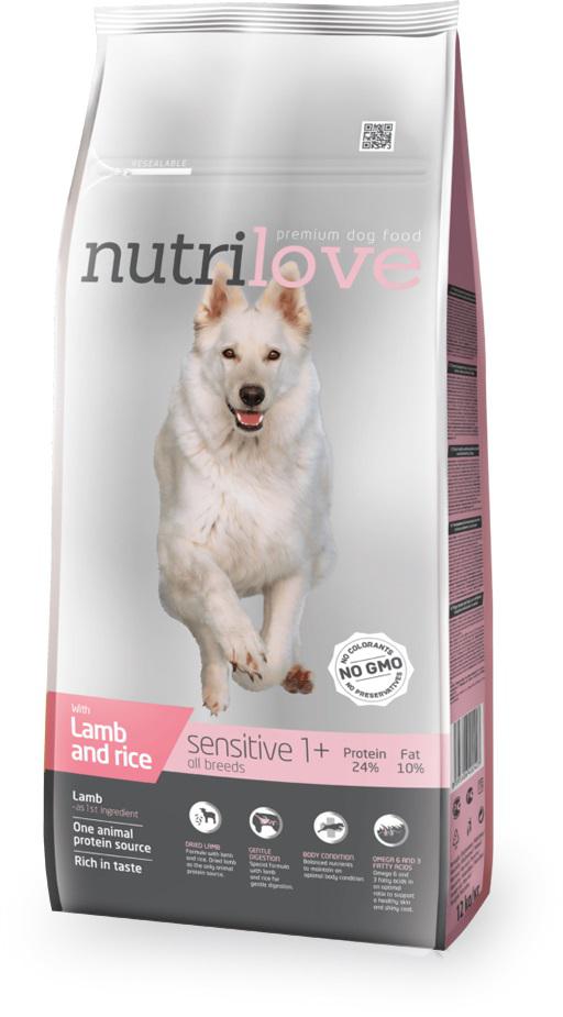 NUTRILOVE pes SENSITIVE jehněčí - 12kg