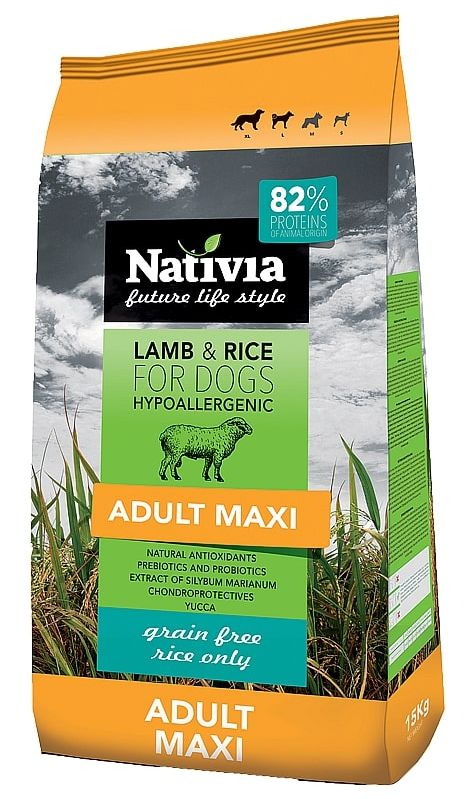 E-shop NATIVIA dog ADULT MAXI lamb - 15kg