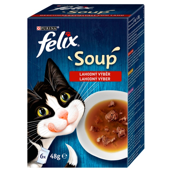 Felix SOUP lahodný výběr - hovězí, kuře, jehně - 6 x 48g