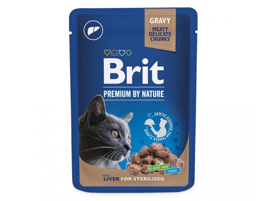 E-shop Brit Premium Cat Pouches Liver for Sterilised - 100g