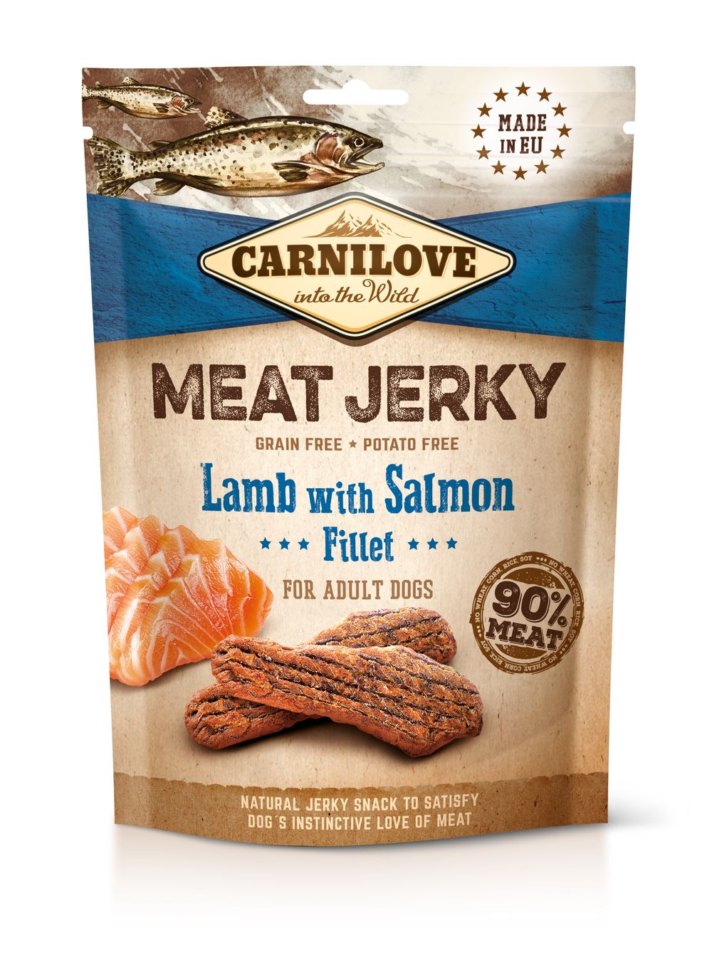 E-shop Carnilove Jerky Snack Lamb with Salmon Fillet - 100g