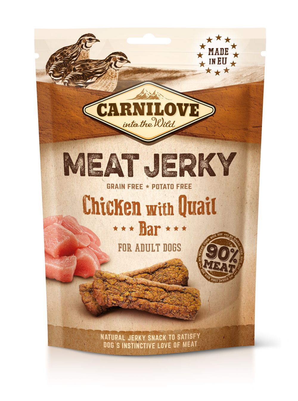 E-shop Carnilove Jerky Snack Chicken with Quail Bar - 100g
