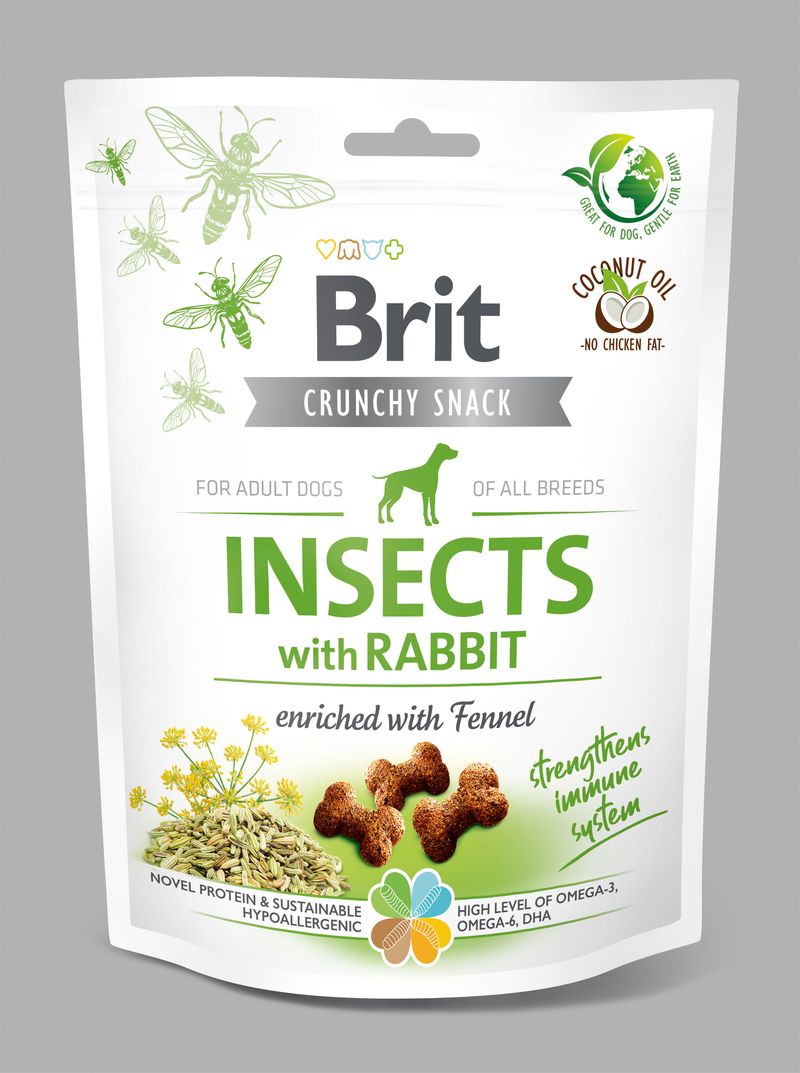 E-shop Brit Care Crunchy Cracker. Insects with Rabbit enriched with Fennel - 200g