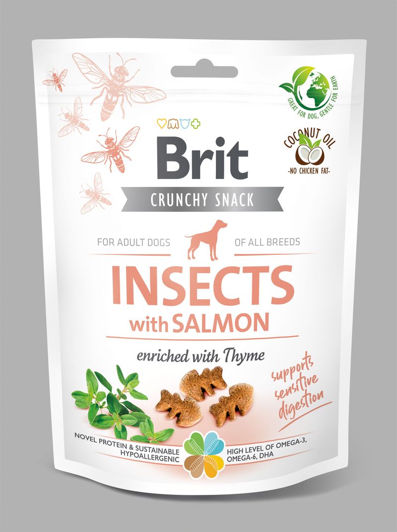 E-shop Brit Care Crunchy Cracker. Insects with Salmon enriched with Thyme - 200g