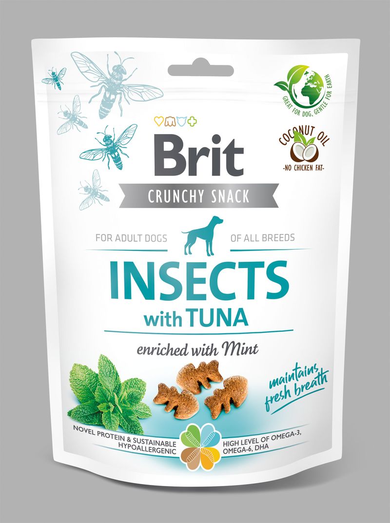 E-shop Brit Care Crunchy Cracker. Insects with Tuna enriched with Mint - 200g