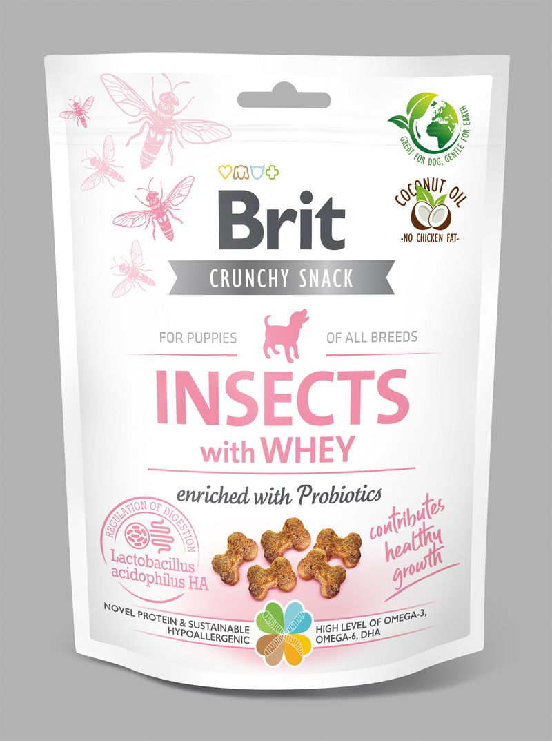 E-shop Brit Care Dog Crunchy Cracker. Insects with Whey enriched with Probiotics for Puppies. - 200g