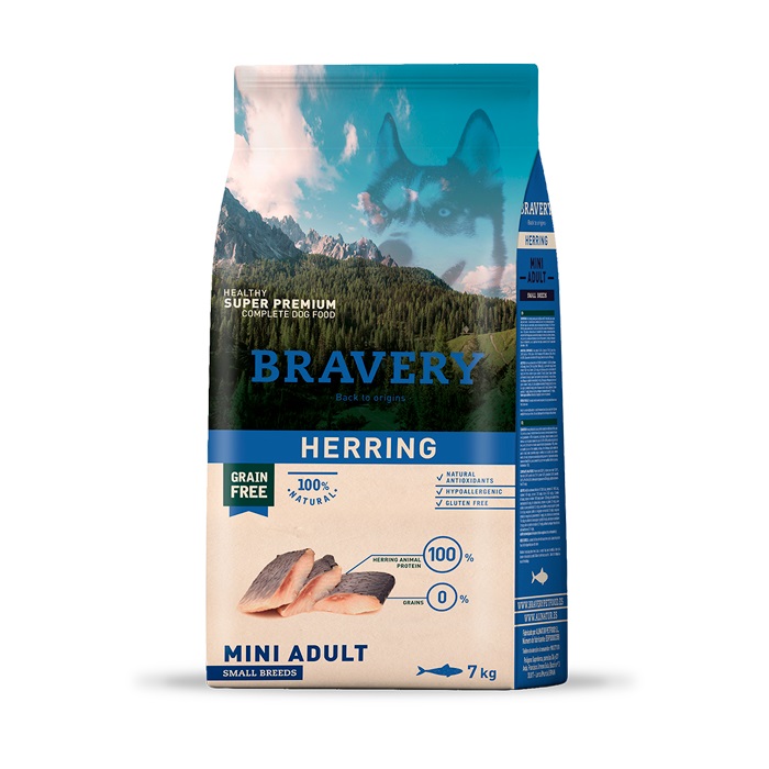 Bravery dog ADULT  MINI  herring  - 7kg