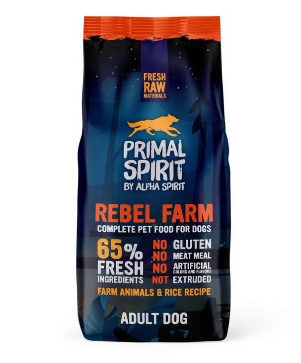 PRIMAL spirit dog 65% rebel farm - 12kg