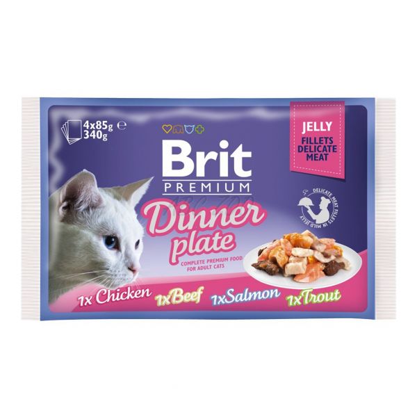 E-shop Kapsičky BRIT Premium Cat Dinner Plate in Jelly 4 x 85 g - 4 x 85g