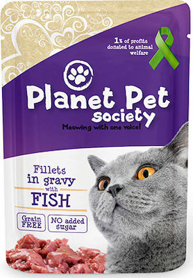 Planet Pet Society Fillets in Gravy kapsička s rybí příchutí ve šťavě 85g - 1ks