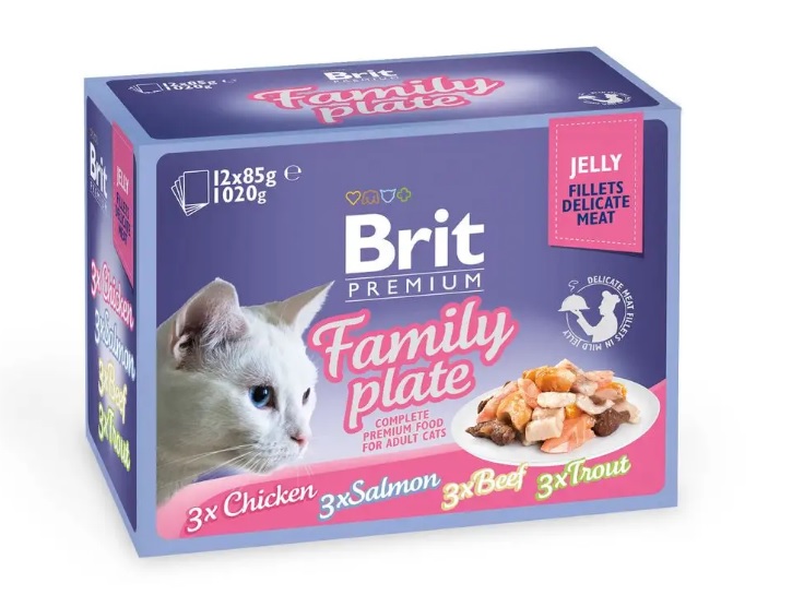 Brit Premium cat FAMILY plate JELLY - 12x85g