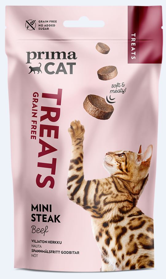 PrimaCAT treats Mini Steak Beef - 10x50g