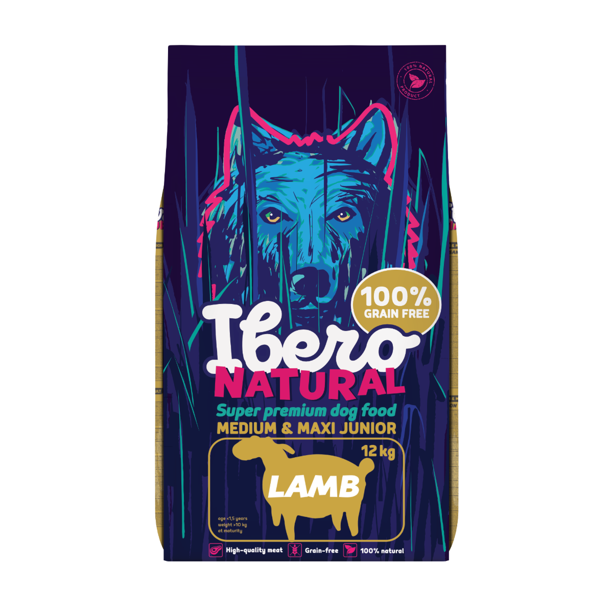 Ibero Grain-free Medium & Maxi Junior Lamb - 12kg