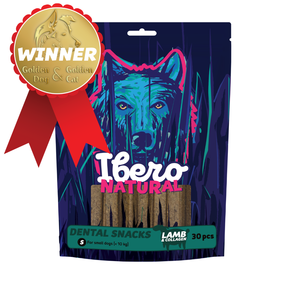 Ibero Natural Dental Snack Jehněčí/Kolagen - S (30ks)