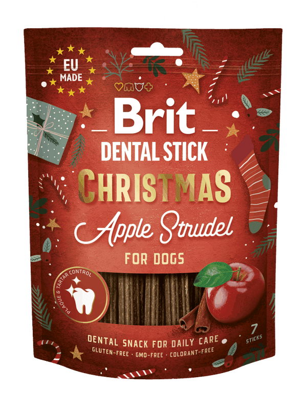Brit Care Dental Stick for Dogs Christmas Apple Strudel - 250g/7ks