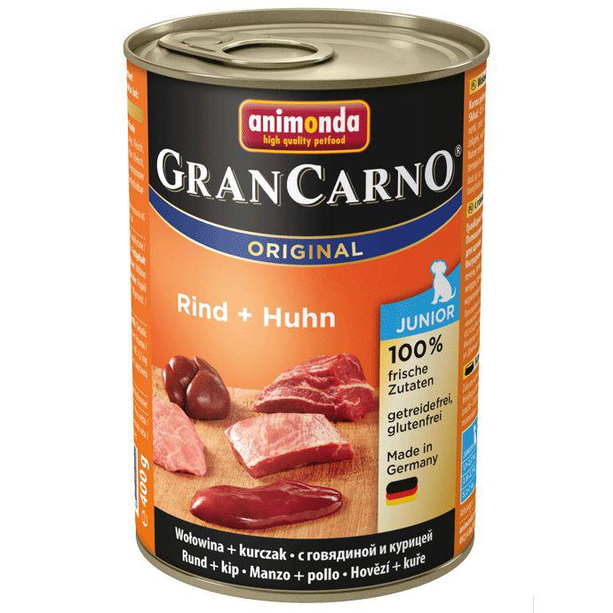 ANIMONDA dog konzerva Gran Carno Junior hovězí/kuřecí - 2 x 400g