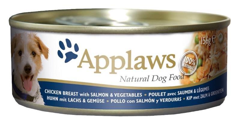 APPLAWS dog konz. KUŘE/LOSOS/zelenina - 156g