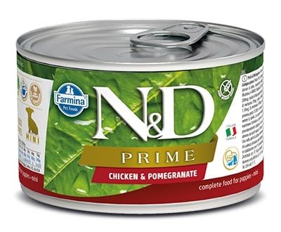 N&D dog PRIME konz. PUPPY MINI chicken/pomegranate - 140g