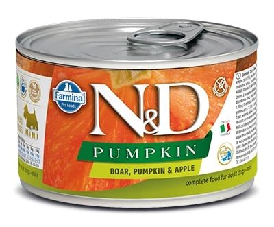 E-shop N&amp;D dog GF PUMPKIN konz. ADULT MINI boar/apple - 140g