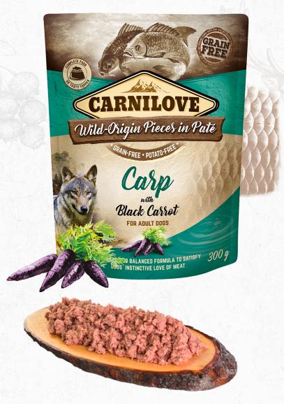 CARNILOVE dog  kapsa  PATÉ CARP/black carrot - 300g