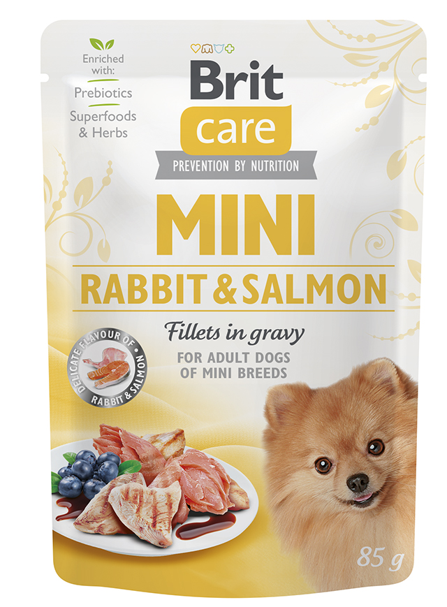 BRIT CARE dog  MINI kapsa ADULT  rabbit/salmon - 85g
