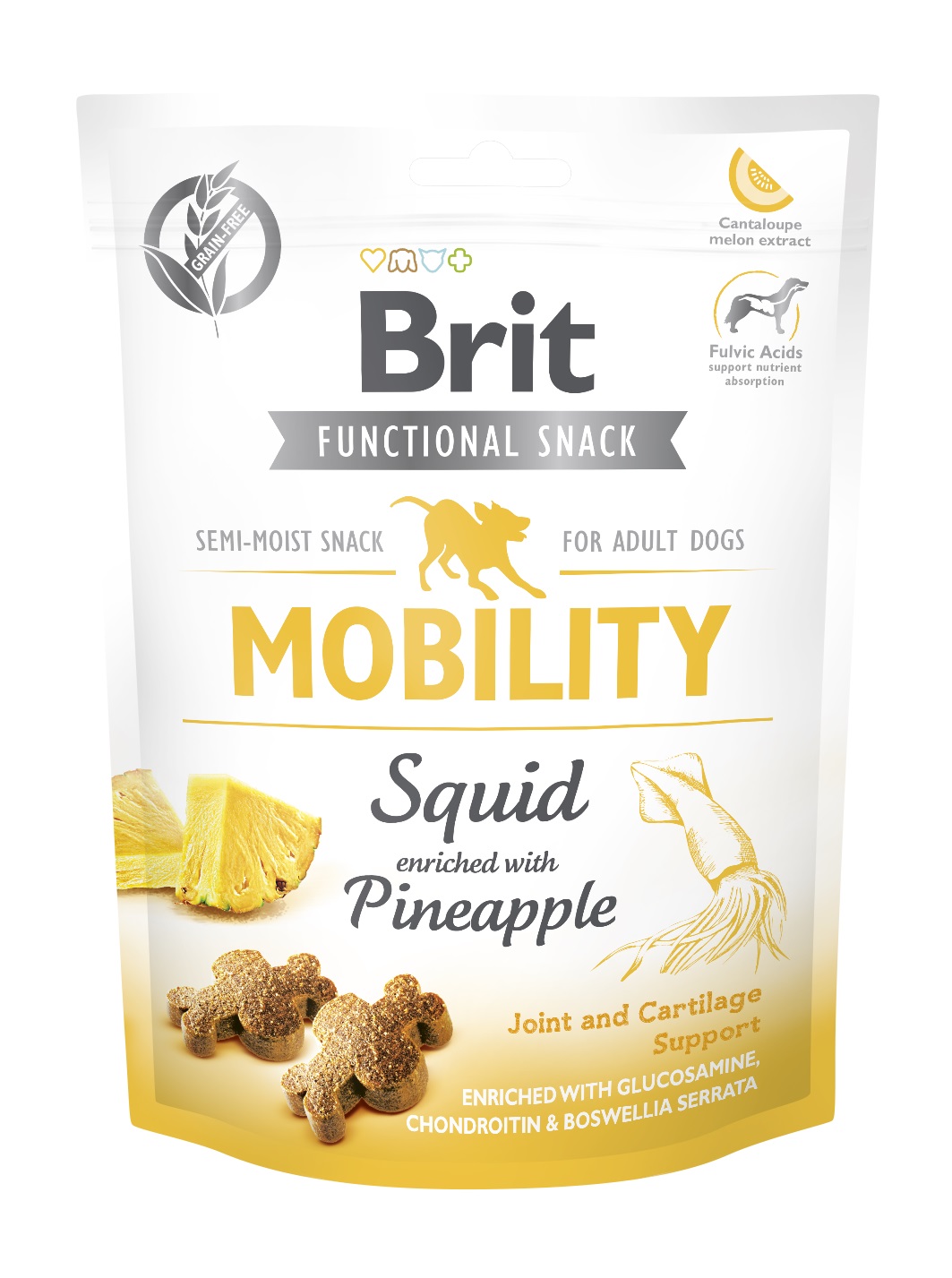 E-shop BRIT snack MOBILITY squid/pineapple - 150g