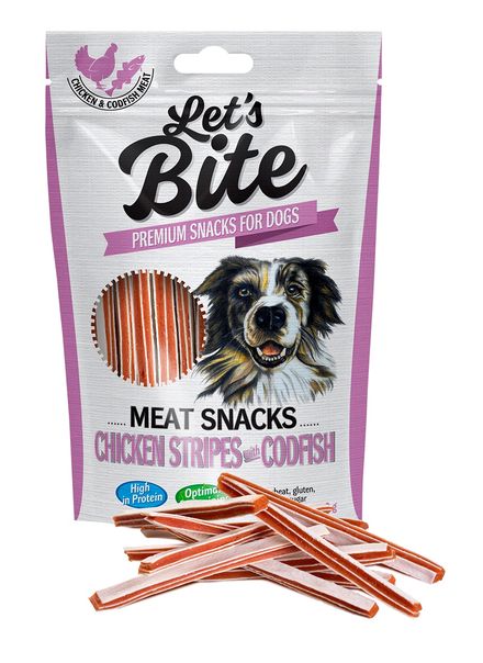 BRIT let's meat snacks CHICKEN stripes/codfish - 80g