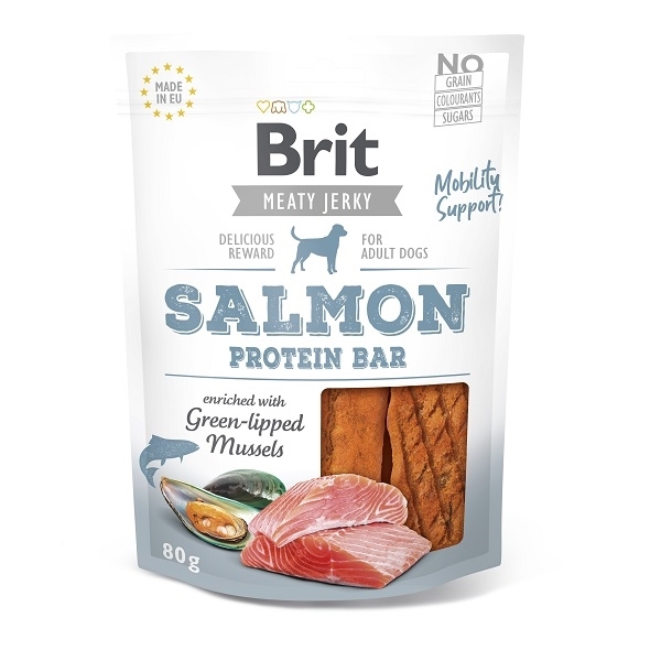 BRIT meaty jerky  SALMON protein bar - 80g