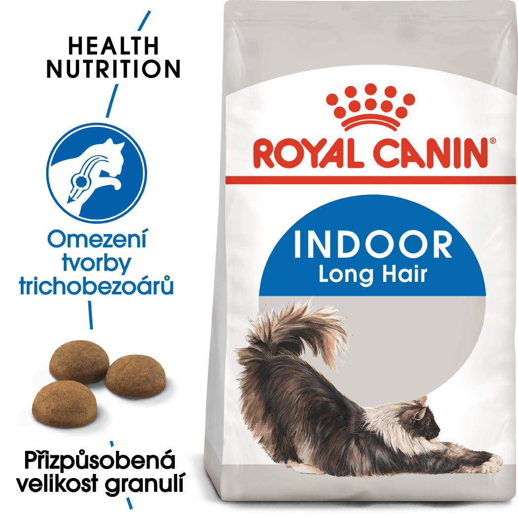 Royal Canin INDOOR LONGHAIR -  granule pro kočky žijící uvnitř a zdravou srst - 10kg