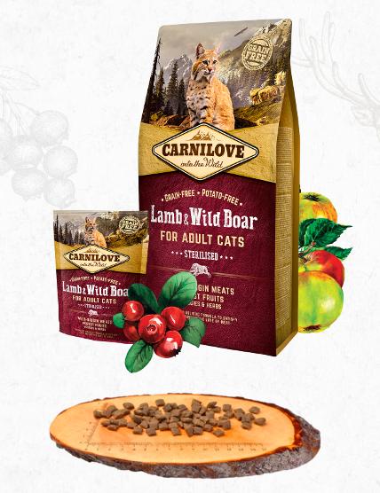 E-shop CARNILOVE cat ADULT lamb/wild boar - 2kg