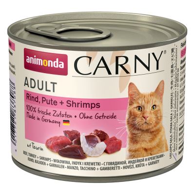 E-shop ANIMONDA cat konzerva CARNY hovězí/krůta/krevety - 800g
