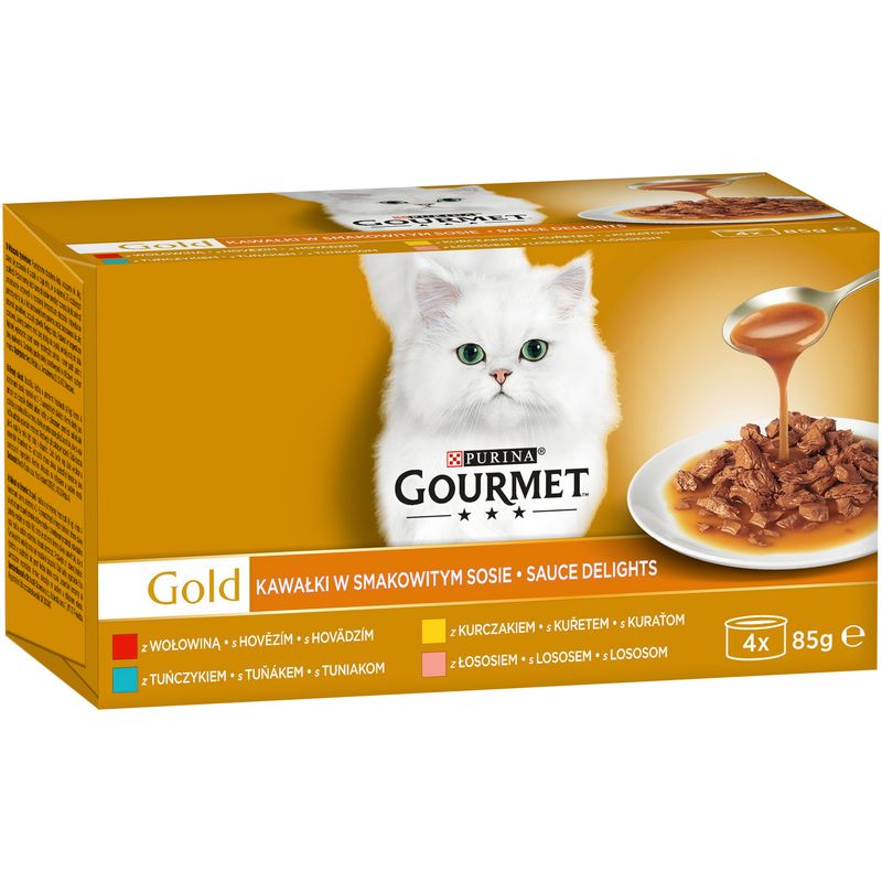 PURINA GG konzerva SAUCE DELIGHTS KOUSKY/ve štávě 4ks/85g - 4ks/85g