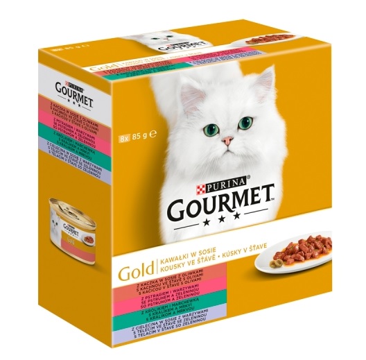PURINA GG konzerva KOUSKY se ZELENINOU ve štávě 8ks/85g - 8ks/85g