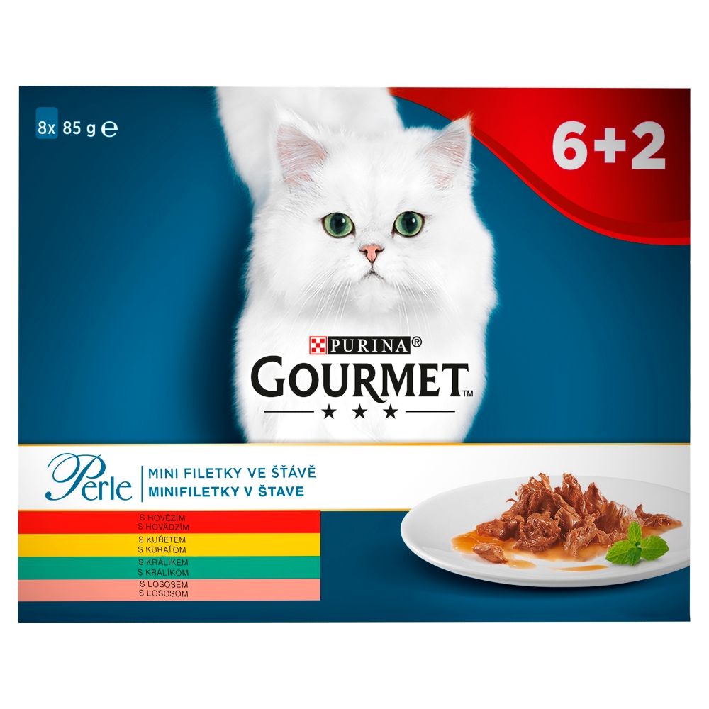 PURINA GP kapsa MINI FILETKY ve šťávě hovězí/kuře/králík/losos - 12 x 85g