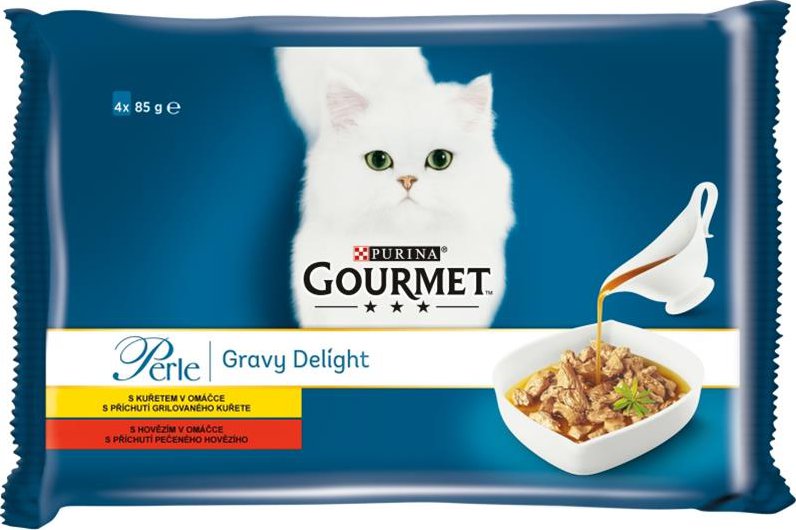 PURINA GP kapsa GRAVY DELIGHT kuře/hovězí 4ks/85g - 4 x 85g