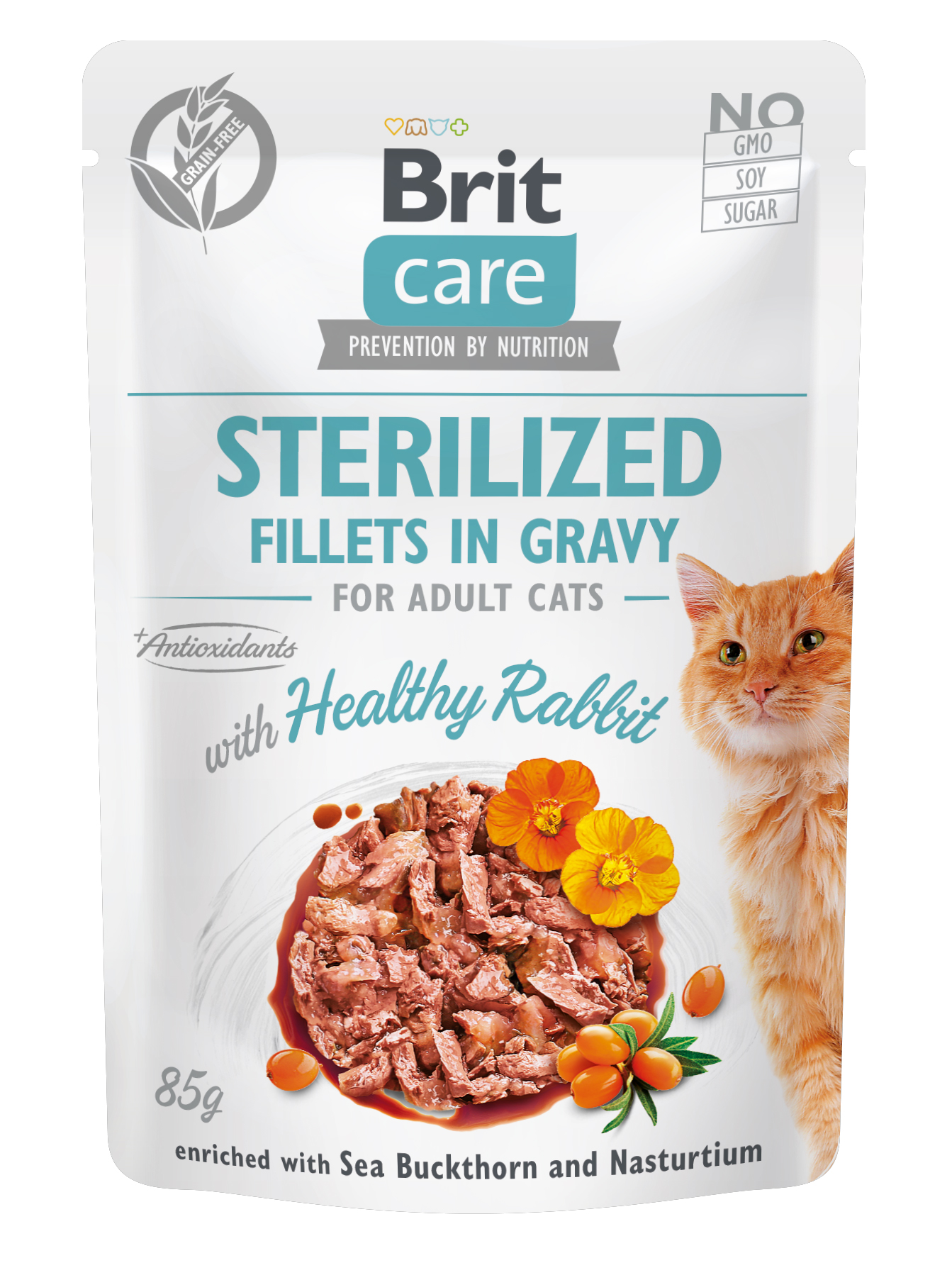 BRIT CARE cat kapsa STERILISED HEATHY rabbit - 85g (exp. 14.6.2023)