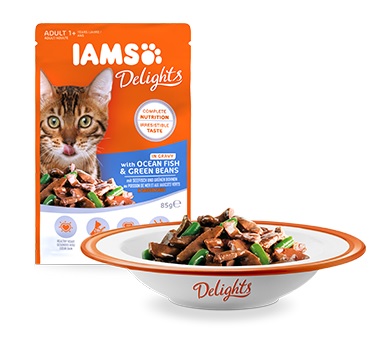 IAMS cat kapsa DELIGHTS ADULT ocean fish/beans - 4x85g
