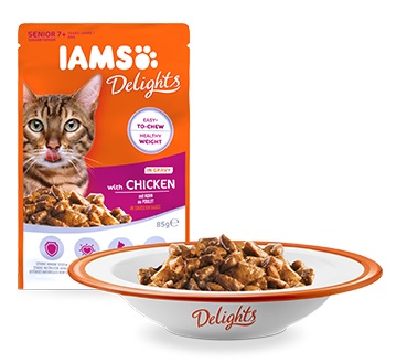 IAMS cat kapsa DELIGHTS SENIOR chicken - 85g