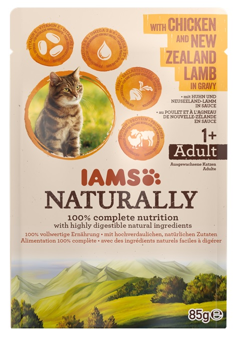 IAMS cat kapsa NATURALLY CHICKEN/new zealand lamb - 4x85g