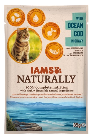 IAMS cat kapsa NATURALLY OCEAN cod - 4x85g