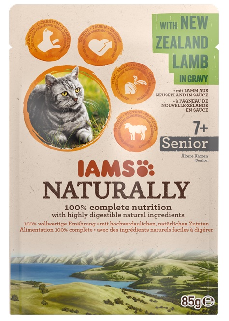 IAMS cat kapsa NATURALLY SENIOR NEW ZEALAND lamb - 4x85g