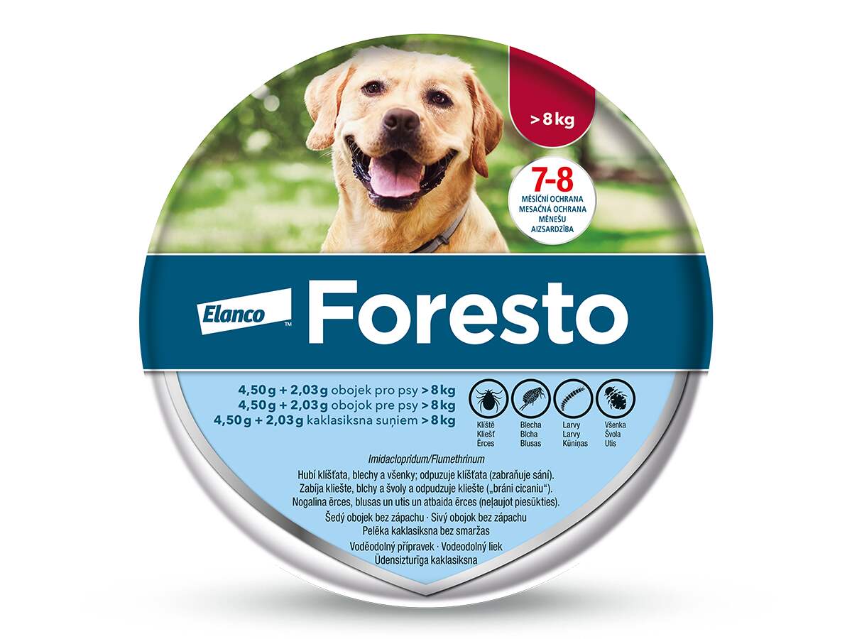 E-shop FORESTO antiparazitní obojek pro psy a kočky - 38cm / do 8kg