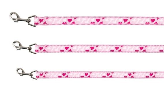 Vodítko (trixie)ROSE HEART - 1,5cm/1,2m